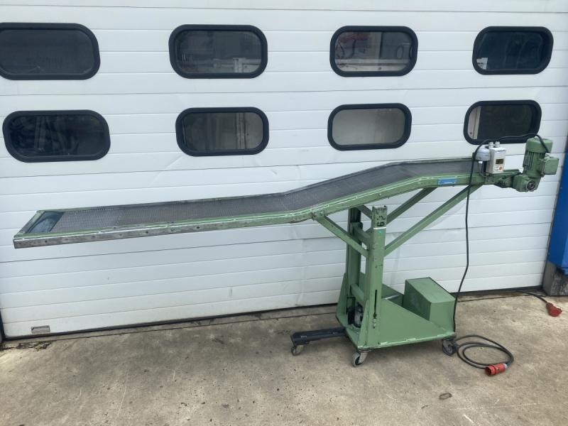 Z-Förderer, Förderband mit Metallgliederband, Metall-Gurtförderer, Bandförderer, Standförderer