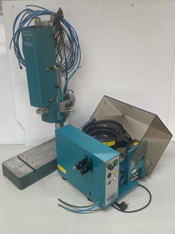 Vibrationsförderer als Schraubenzuführung mit pneumatik Schrauberstativ Eco Line