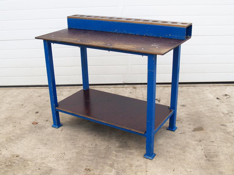 Werkbank Werktisch mit Metallunterbau, Beistelltisch mit Aufnahmenhalter für SK40