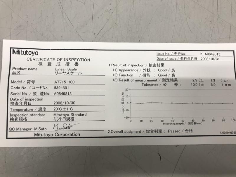 Glasmaßstab, inkrementales Längenmesssystem, Linear Scale, Maßstab mit Glaslineal für Positionsanzeige