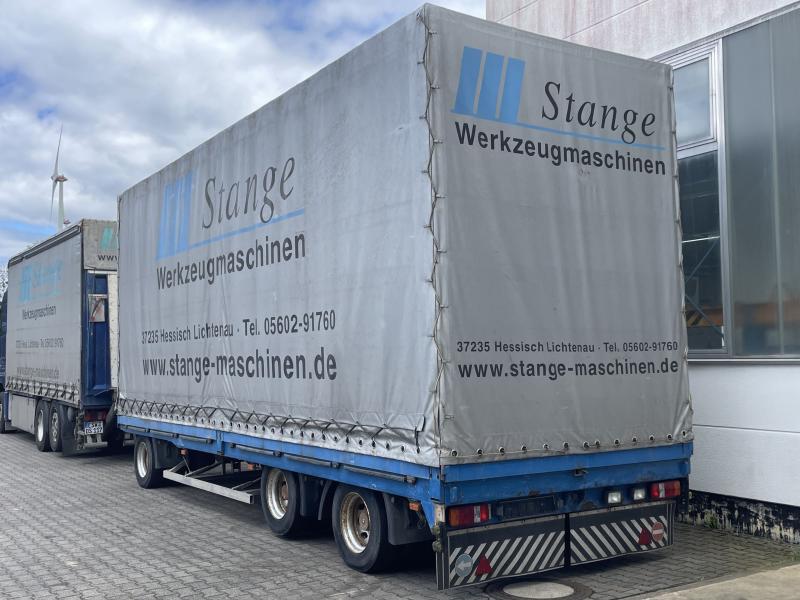 3-Achs LKW-Anhänger, Tieflader-Anhänger, Plateauanhänger mit Plane, Schiebeplane ETSCHA