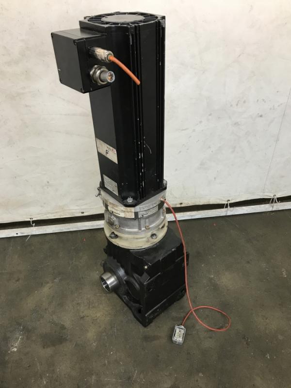 Synchron-Servomotor mit Haltebremse und Getriebe, Getriebemotor, Elektromotor, Winkelgetriebemotor