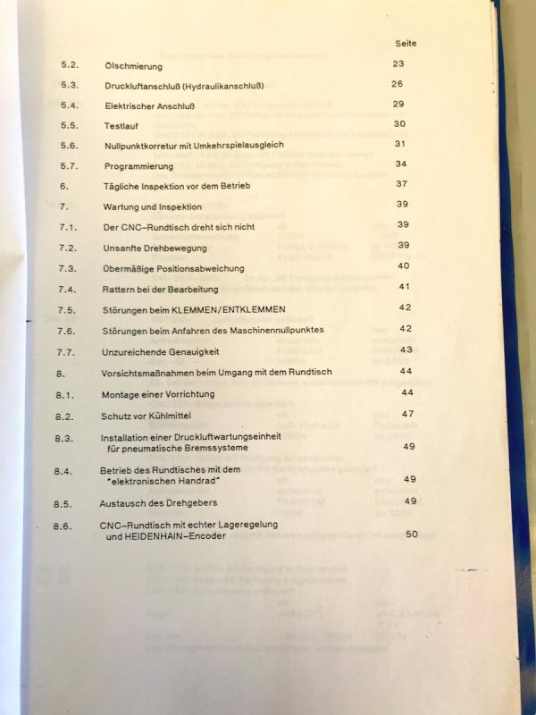 Bedienungsanleitung für CNC-Rundtisch, Rundteiltisch in Deutsch