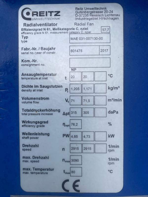 Neuwertiger Radialventilator, Absaugventilator