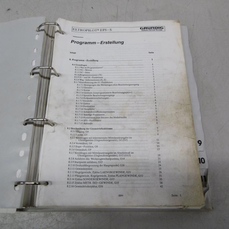 Programmieranleitung, Bedienungsanleitung, Handbuch, Anleitung Operation Manual für CNC Drehmaschine