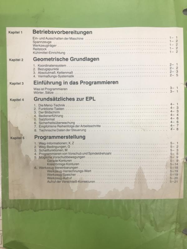 Programmieranleitung, Betriebsanleitung, Bedienungsanleitung, Handbuch, Anleitung, Operation Manual, für CNC Drehmaschine