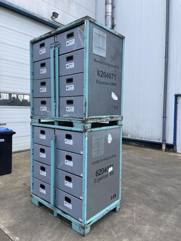 Lagerbox mit Schubkästen, Transportbox, Stellfläche wie EUR DB Gitterbox