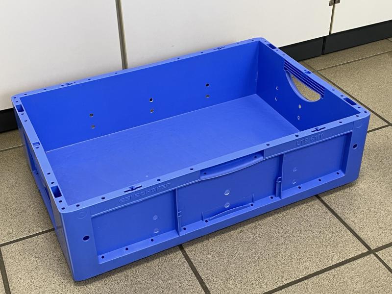 Gebrauchte Kunststoff Lagerkästen, Lagerbehälter Sichtlagerkästen mit Stapelsockel, Stapelboden