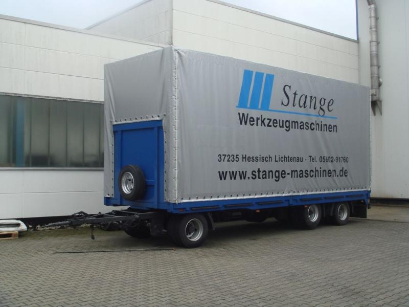 3-Achs LKW-Anhänger, Tieflader-Anhänger, Plateauanhänger mit Plane, Schiebeplane ETSCHA