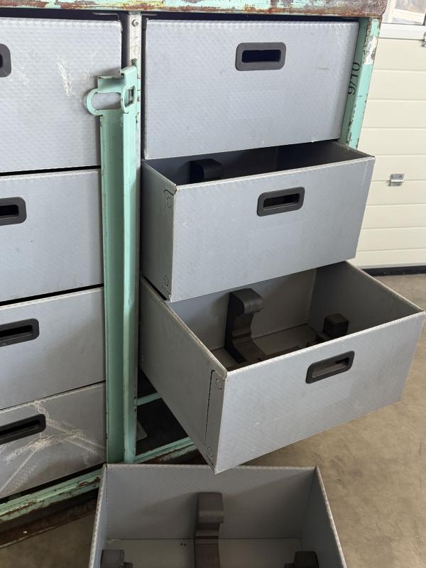Lagerbox mit Schubkästen, Transportbox, Stellfläche wie EUR DB Gitterbox