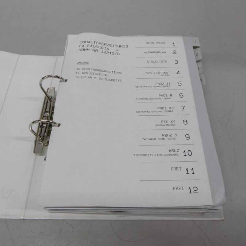 Betriebsanleitung, Programmieranleitung, Alarmliste und Anleitung Lichtbogenschweissen für Motoman Roboter,  diverse Projektdokumentationen bestehend aus Bedienungsanleitung, Stromlaufplan, SPS Programm im Lieferumfang enthalten