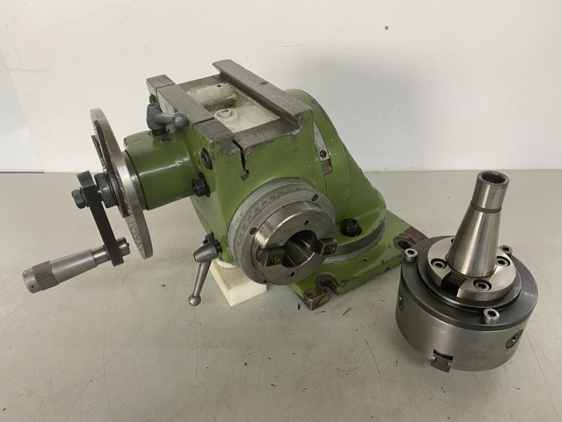 Teilapparat mit Kurbel und Lochscheibe + 3-Bachen Drehfutter Ø 125 mm