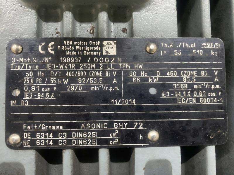 Drehstrom Elektromotor 55 kW Drehstrommotor Kraftstrommotor, E-Motor, Käfigläufer, Asynchronmotor