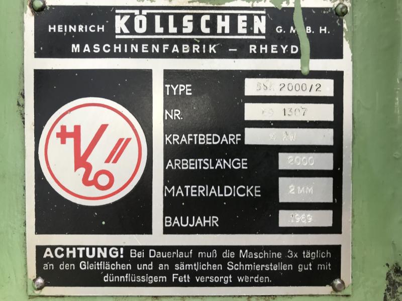 Schwingschnitt Tafelschere 2000 x 2 mm