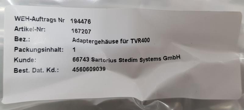 Einschraubventil, Rückschlagventil, Edelstahl G1/8" + Adaptergehäuse