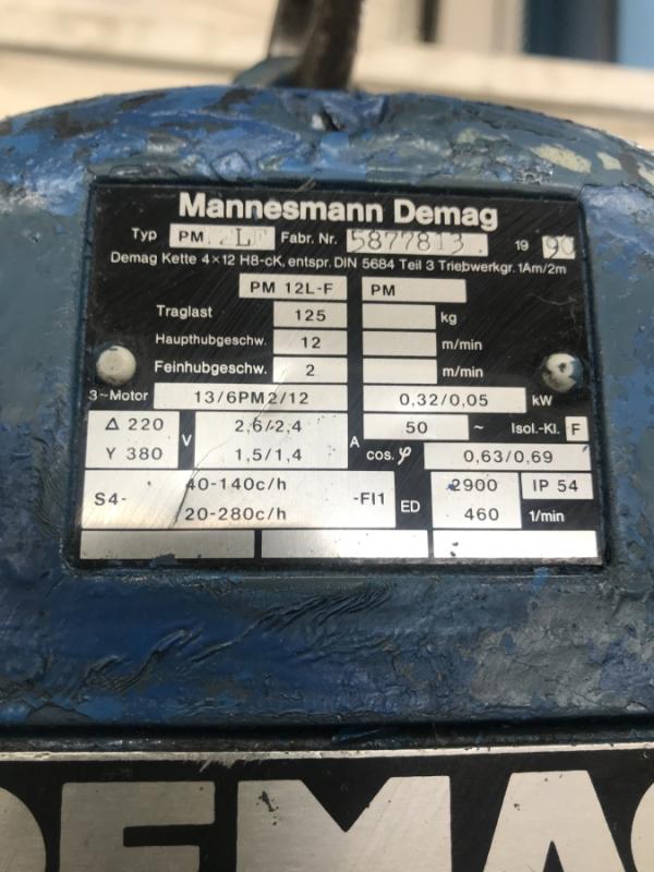 E-Kettenzug, Kran mit Einhandbedienung, Manulift 125 kg