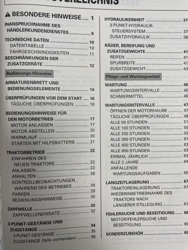 Bedienungsanleitung, Betriebsanleitung für Traktor, Ackerschlepper