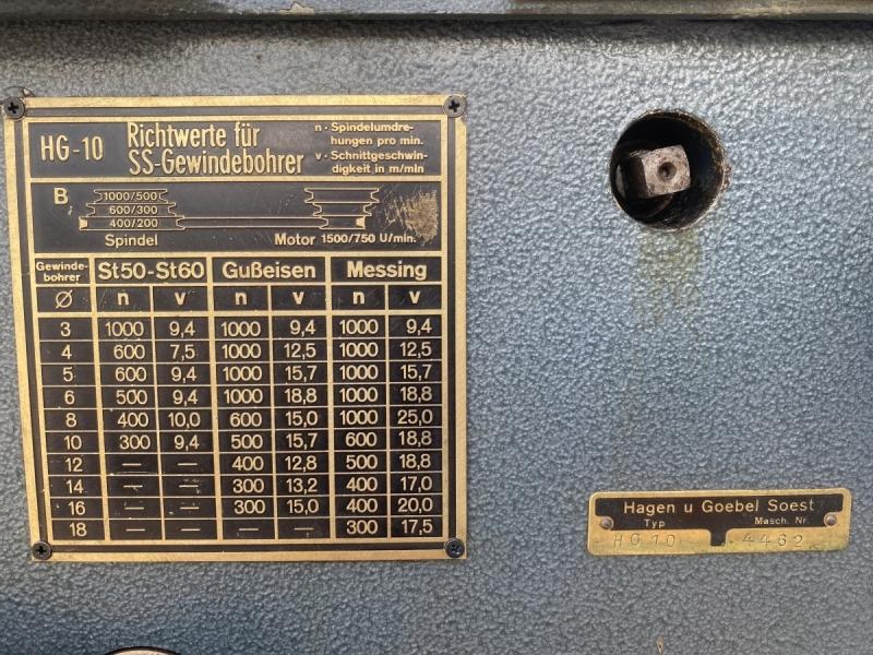 Innengewindeschneidmaschine, Gewindeschneidmaschine