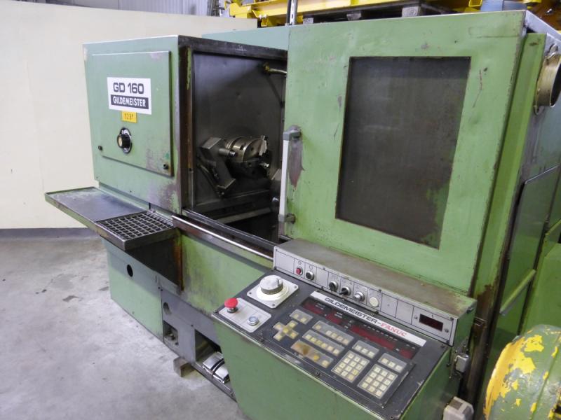 CNC Drehmaschine mit Steuerung Fanuc Mate TS, mit Kraftspannfutter BERG Ø 200 mm