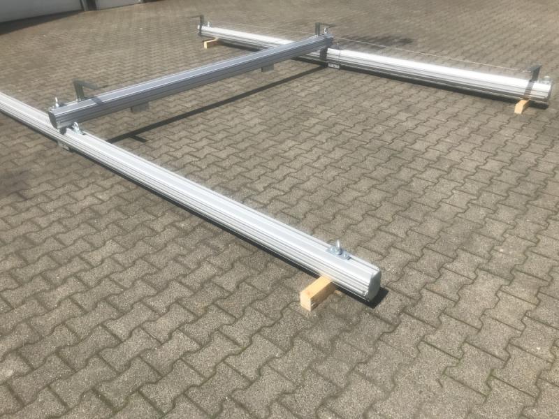 Hängekranbahn Krananlage, ALU Leichtkransystem,, Zweischienen-Hängebahn mit Einschienen Kranbrücke