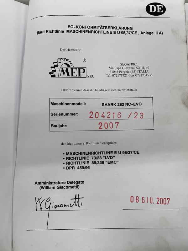 Bedienungsanleitung für Bandsägemaschine Bedienungsanleitung für Bandsägemaschine