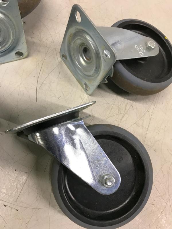 4 Stück Bockrollen, Lenkrollen mit Feststeller, lenkbare Schwerlastrolle für Transportroller