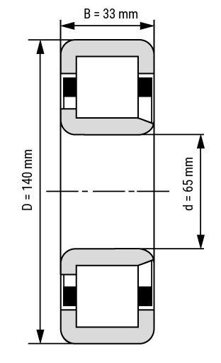 Zylinderrollenlager NJ313-E-TVP2, Wälzlager -- 65-140-33