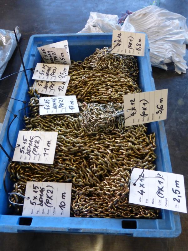 Lastkette für Kran, Anschlagkette, Gliederkette für Kettenzug DEMAG, Galvanisch verzinkte Rundstahlkette