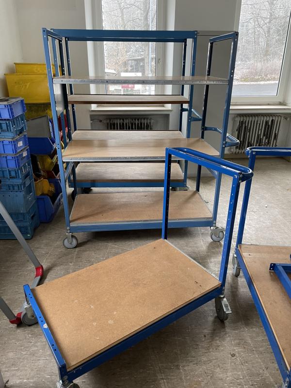 Transportwagen, Plattformwagen mit Schiebebügel Plattenroller, Plattenwagen