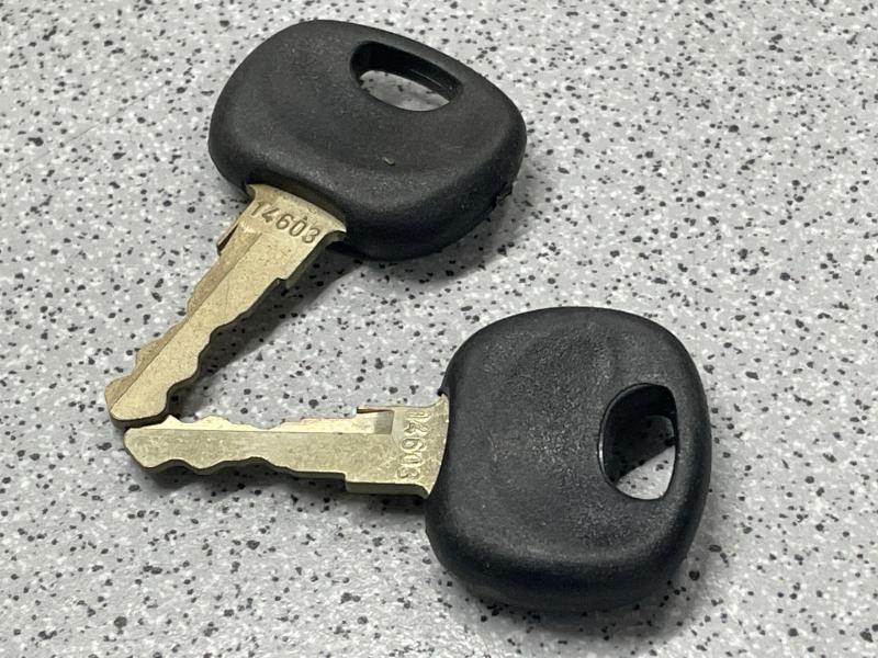 2 Stück Baumaschinenschlüssel, Zündschlüssel für verschiedene Fabrikate, Türschlüssel