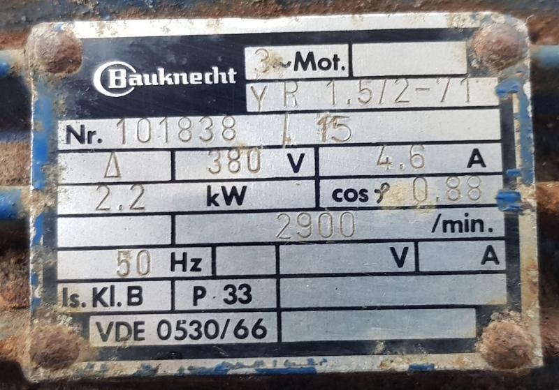 Drehstrom Elektromotor 2,2 kW (B3) mit Stern-Dreieck Schalter