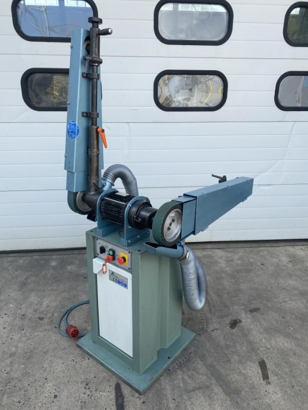 Doppelseitiger Schleifbock, Bandschleifer, Bandschleifmaschine Schmiergelbock mit 2x Bandschleifarm