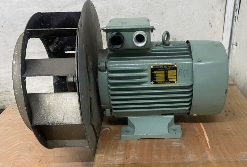 Radialventilator, Lüfter, Dahlander Elektromotor, Drehstrommotor mit 2 Drehzahlen 1,6 kW + 6 kW