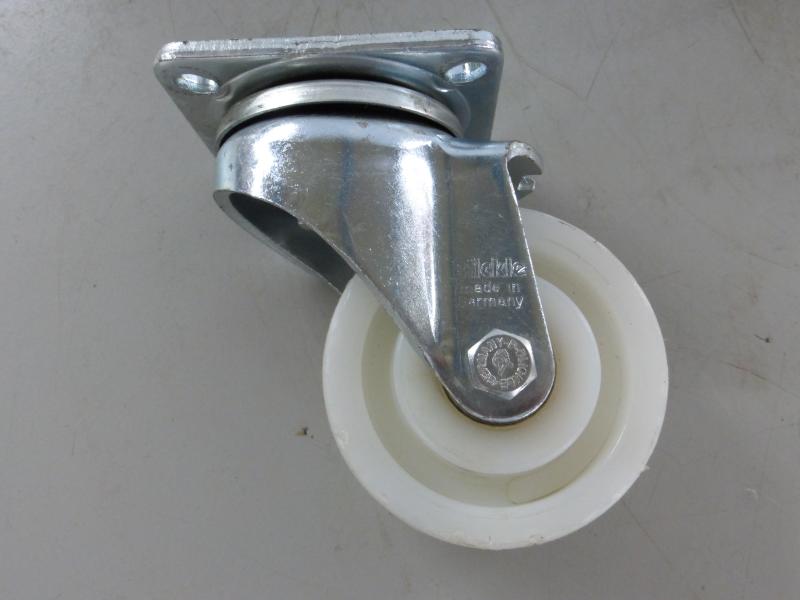 4 Stück sehr stabile Bockrollen, Lenkrollen mit weißen Polyamid Rädern Ø 100 mm, Traglast je 280 kg