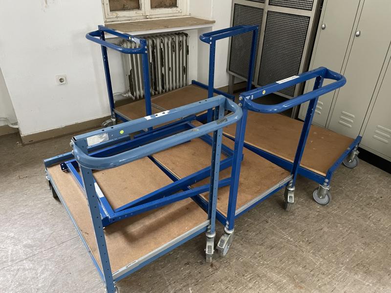 Transportwagen, Plattformwagen mit Schiebebügel Plattenroller, Plattenwagen