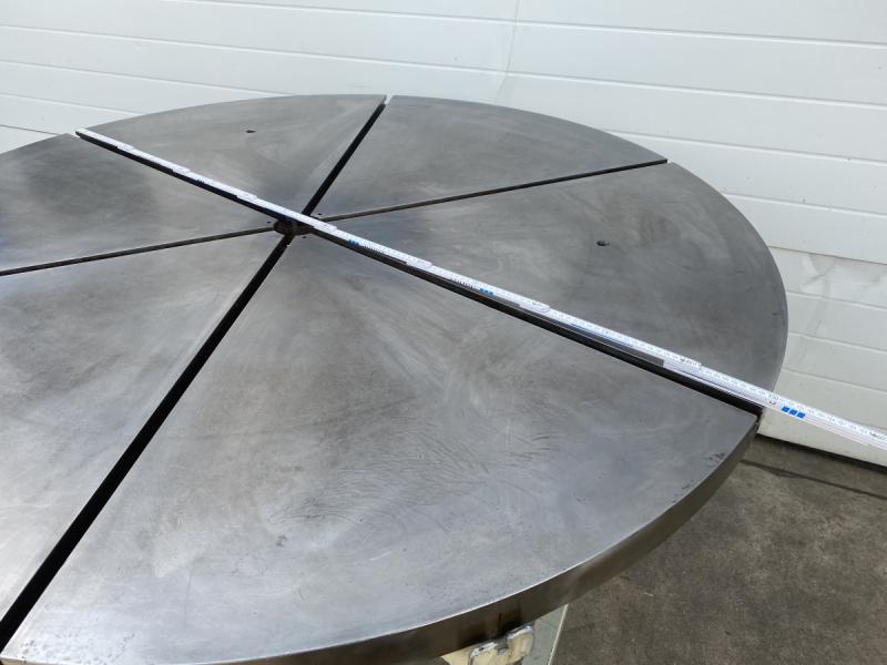 Runde Aufspannplatte, Stahlplatte mit eingefrästen T-Nuten, Runder Aufspanntisch