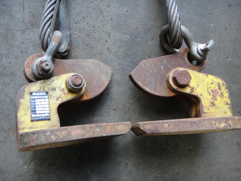 Blechgreifer - Blechklammer -  Tragklemme, Hebegeschirr für horziontalen Blechtransport