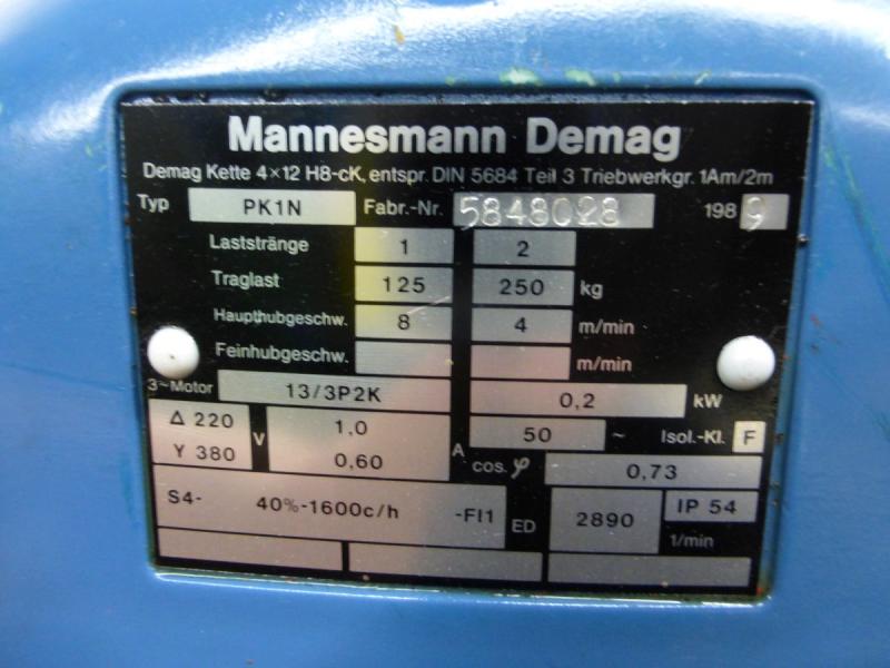 E-Kettenzug, Elektro Hubwerk, Kran