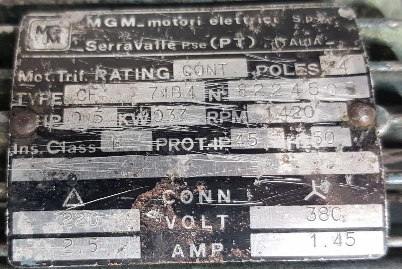Getriebemotor mit Motorbremse und SITI Getriebe, Käfigläufer 0,37 kW, Drehzahl 55,5 U/min