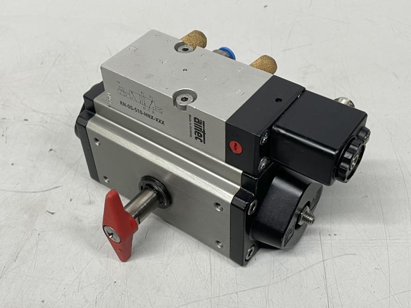 Automatikdurchgangskugelhahn, Kugelhahn mit Pneumatischem Doppelkolben-Schwenkantrieb Automatikdurchgangskugelhahn, Kugelhahn mit Pneumatischem Doppelkolben-Schwenkantrieb