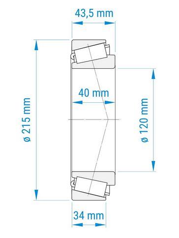 Kegelrollenlager 30224A, Wälzlager -- 120-215-40