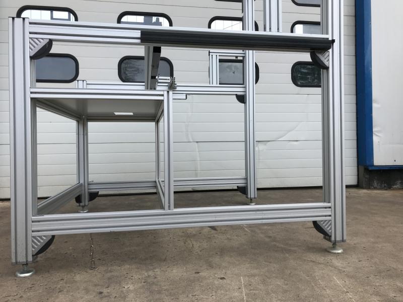Gestell aus Aluminium Systemprofil, Aluregal, Aluminiumgestell, Alugestell - 126 kg