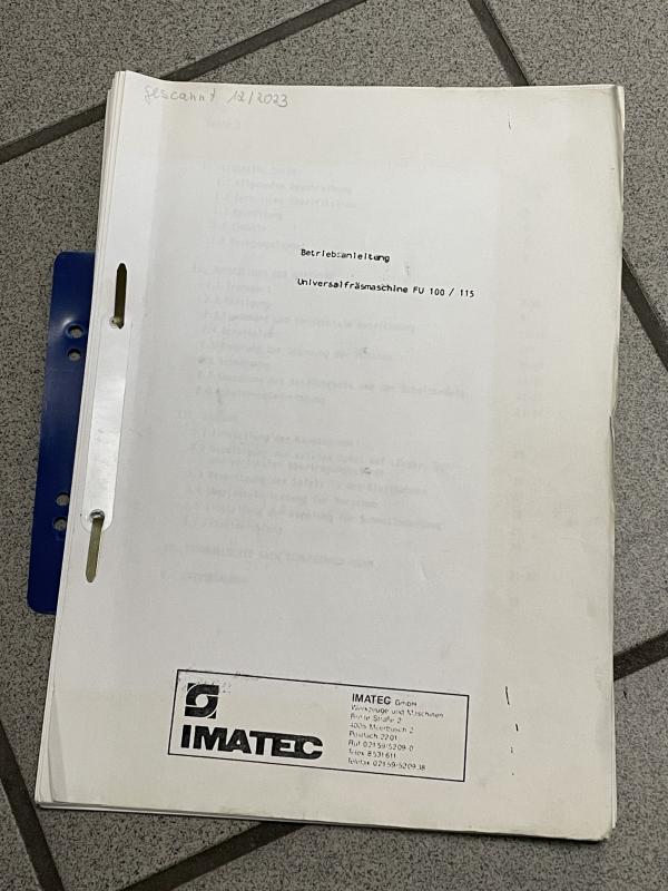 Bedienungsanleitung, und Schaltplan für Fräsmaschine