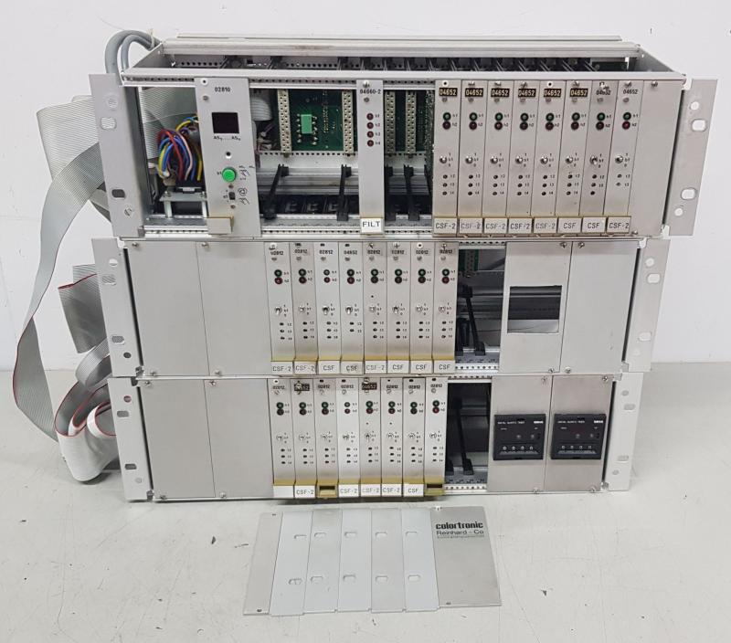 19" Einbaurack mit Einschubkarten und Mutterkarte, Zählerkarte, Filter, Förderstellenplatine