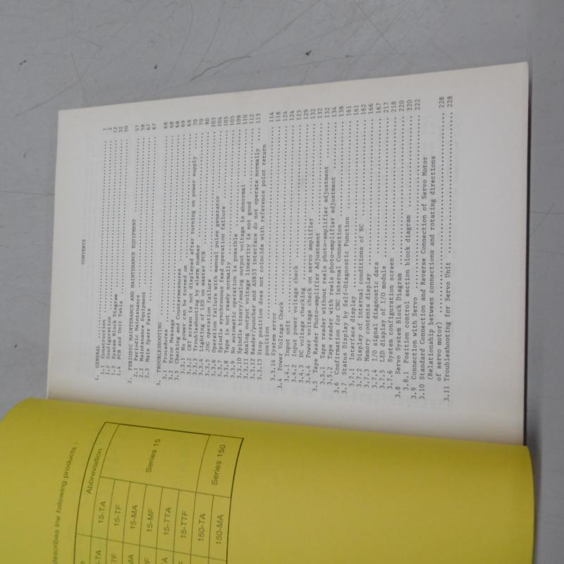 Handbuch Satz, Betriebsanleitung, Bedienungsanleitung, Maintenance Manual,  Operators Manual Fanuc Series 15 / 150 für Drehmaschine, Drehbank, Lathe