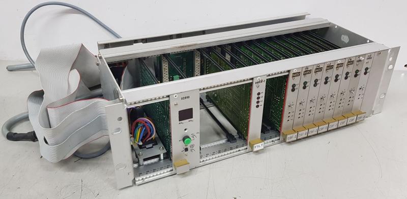 19" Einbaurack mit Einschubkarten und Mutterkarte, Zählerkarte, Filter, Förderstellenplatine