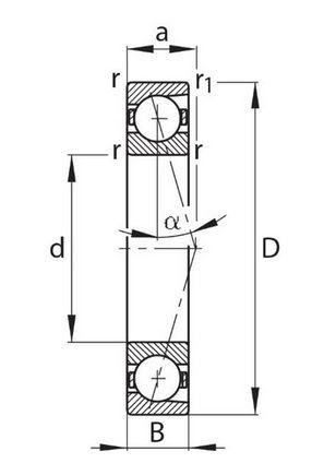 Spindellager B7022-E-T-P4S-UL, Präzisionslager  --  110-170-28 Kugellager, Wälzlager