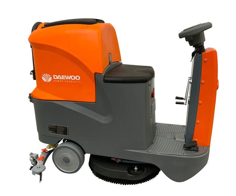 Neue akkubetriebene Aufsitz-Scheuersaugmaschine, Scheuersaugmaschine, Bodenreinigungsmaschine