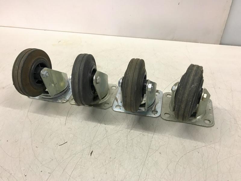 4 Stück Bockrollen, Lenkrollen mit Feststeller, lenkbare Schwerlastrolle für Transportroller