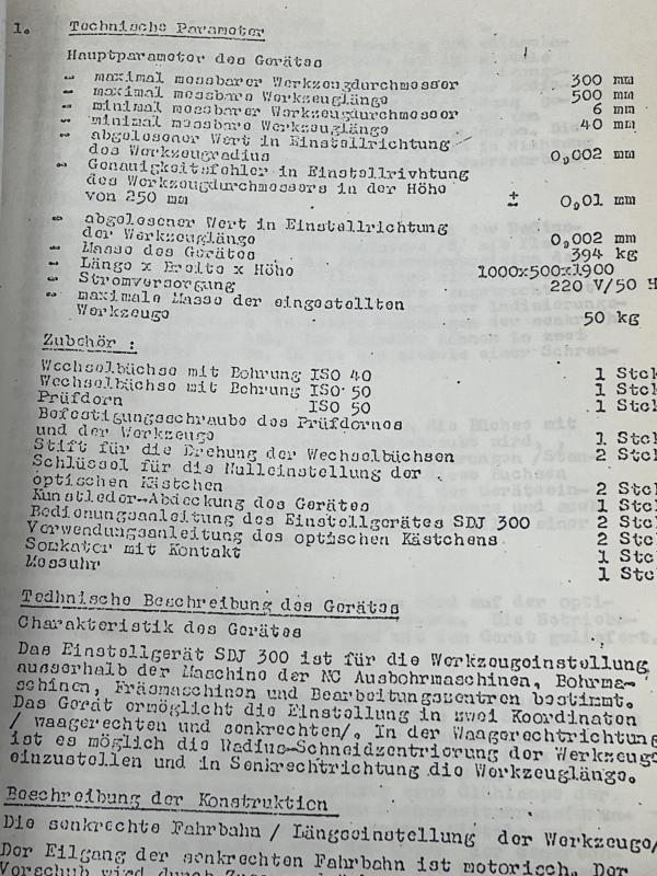 Betriebsanleitung Werkzeugvoreinstellgerät